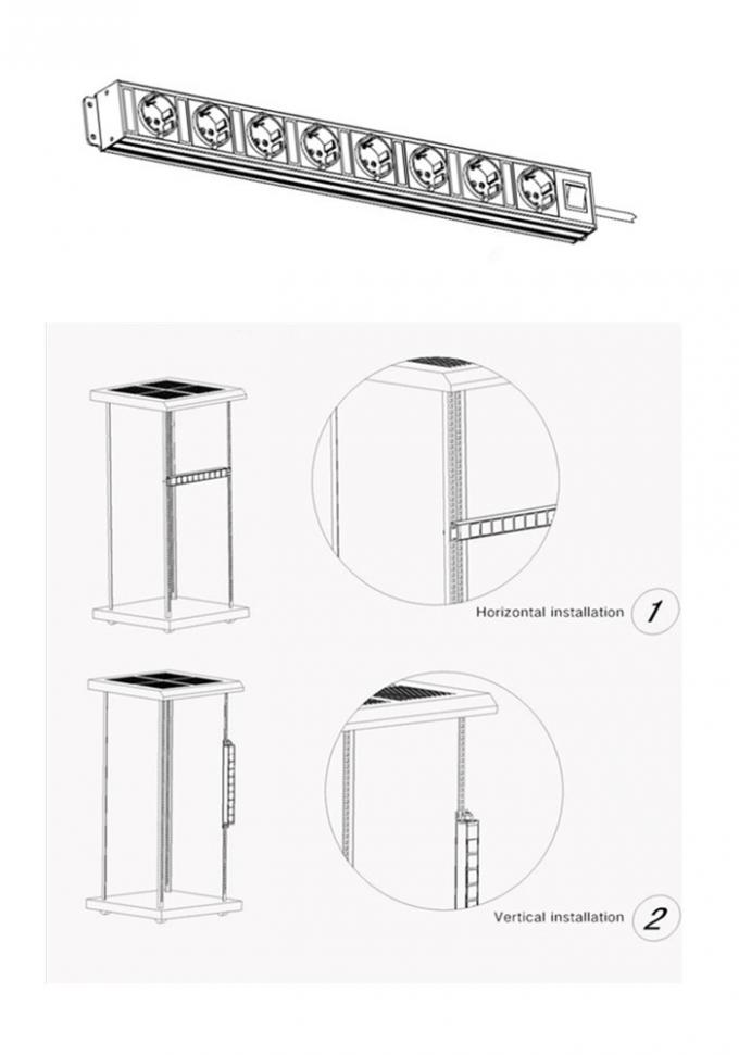 Plug Rack Germany Germany Black 8 Outlet Power Bar With Extra Long Cord / Aluminum ...