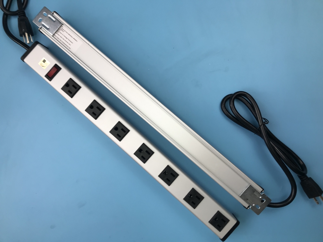 UL Certificated 7 US Outlet Power Bar With Switch Aluminium Alloy Shell