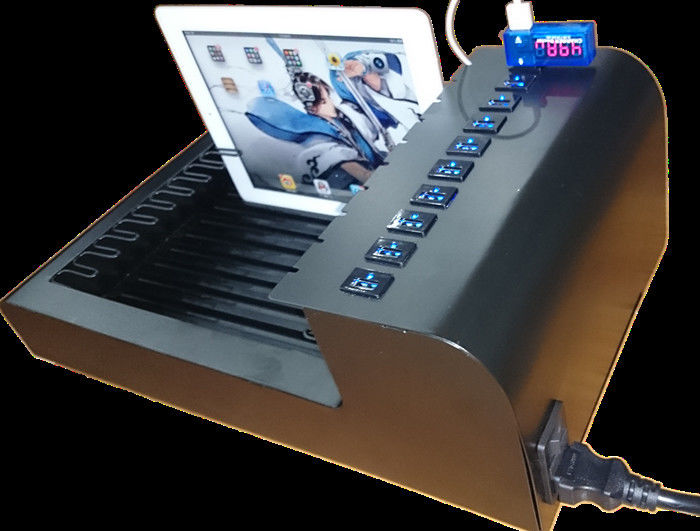 Stainless Steel 10 Port Tabletop USB Charging Station For Electronics / Ipad / Cell Phone