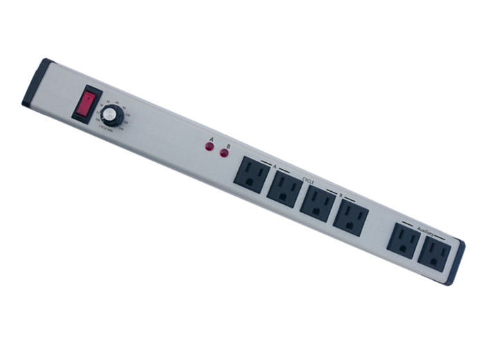Aluminum Alloy Adjustable Timer Power Outlet PDU Power Bar With Six Way