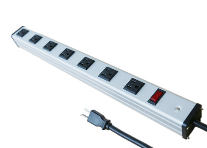 Multi Plug 7 Way Power Outlet Bar With Surge Protection Aluminium Alloy Shell
