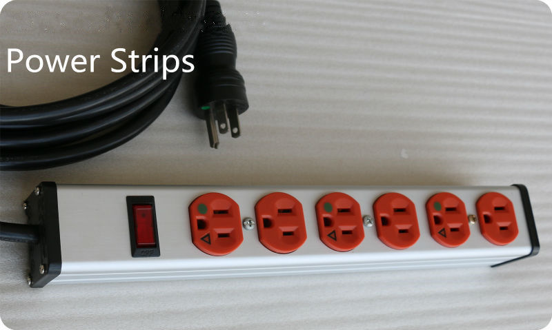 15 Ft Multi Outlet Power Strip 6 Plug Hospital Grade , Mountable Power Bar Low Weight