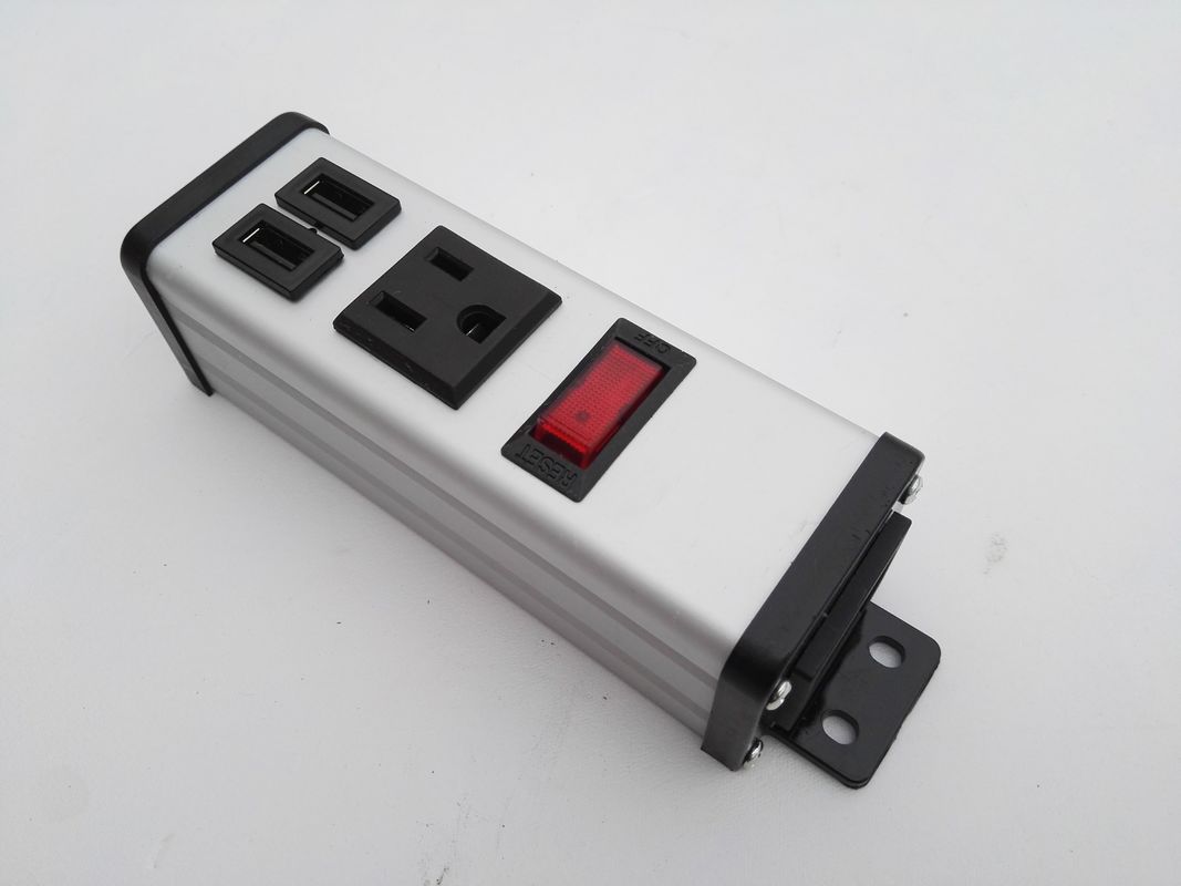 Aluminium Alloy Metal Power Strip With Usb Charging Ports For Tablet / Power Bank