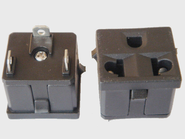 Black Brazil Square 3 Prong Power Socket Power Outlet AC Wall Receptacle 250VAC 20A