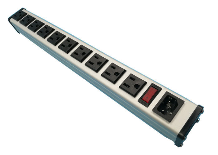 10 Way Rack Mount PDU Power Distribution Unit With Surge Protection Customized