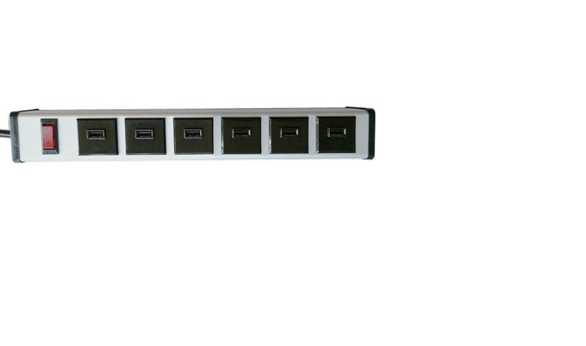 Desktop Smart 6 Port USB Charging Power Strip With Aluminium Alloy Housing