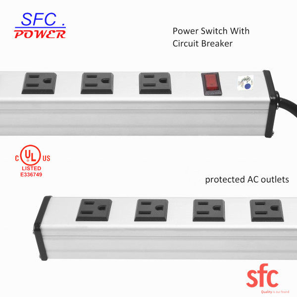 Heavy Duty Slim Multi Outlet Power Strip , 20 Outlet Grounded Multi Plug Extension Cord