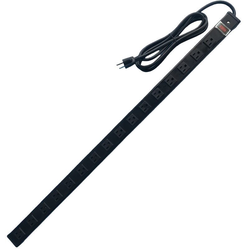 15A Rated Current Multi Outlet Power Strip with 16 Jack Standard 3-prong UL Approval US Socket