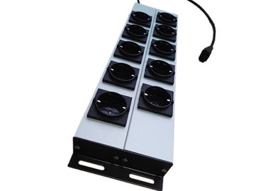 10 Way European Power Strip Multi Outlet AC Power Distribution With Aluminum Housing