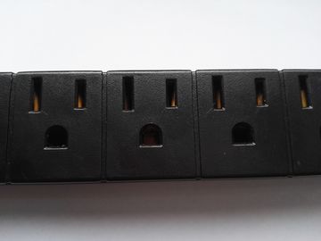 American 10 Outlets Slim Plug Power Strip With Side Socket , Power Distribution Unit