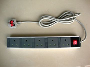 5 Outlet European Power Strip With Extension Cords , Flat Plug Power Strip 250V