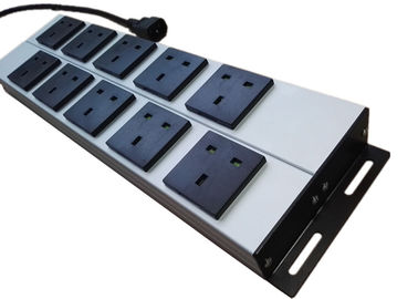 Mountable 10 Way Metal Power Strip , Multi Socket Extension Cord With Mounting Clips