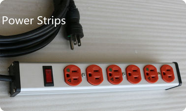 15 Ft Multi Outlet Power Strip 6 Plug Hospital Grade , Mountable Power Bar Low Weight