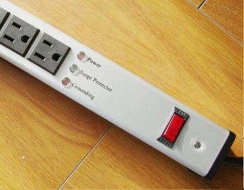 Slim 6 Outlet Metal Power Strip Bar For Computers / Audio And Video Equipment